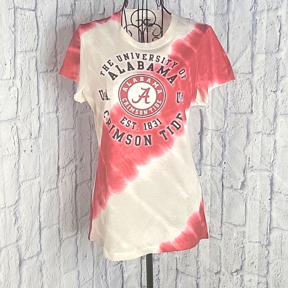CREATIVE APPAREL Red and Gray Tie Dye‎ Alabama Shirt Medium